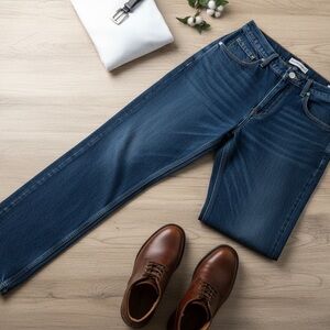 Wrangler Men’s 32x32 Classic Straight Fit Blue Jeans 👖 Everyday Comfort Denim